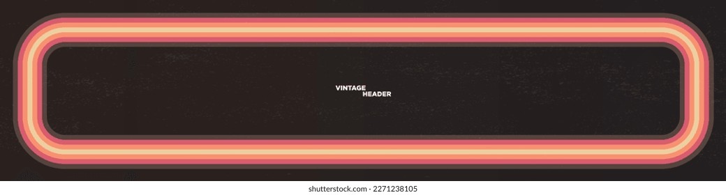 Vintage Header Background. Horizontal 1970's inspired background with linear frame. Vector Illustration. EPS 10.