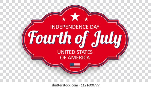 Vintage header with emblem for the Independence Day on the checked background. Eps 10 vector file.