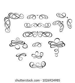 Vintage headers and swashes for wedding design