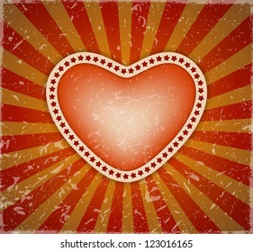 Vintage heart background