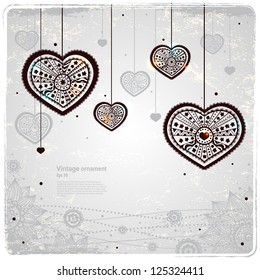Vintage heart background
