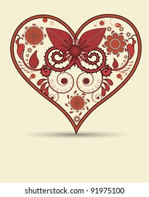 Vintage heart background