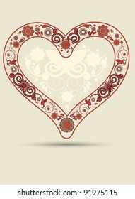 Vintage heart background