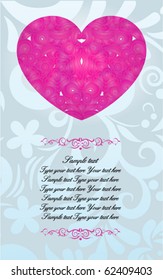 Vintage heart card, st valentines day