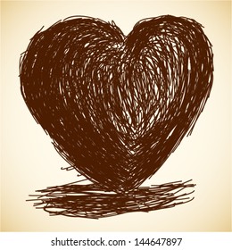 vintage heart drawing