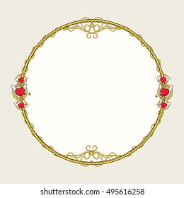 Vintage heart frame. Vector illustration