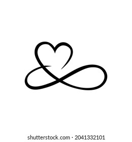 Conjunto vectorial de icono de corazón vintage. colección de signos de ilustración de amor. símbolo de romance.