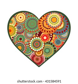 Vintage heart on white background