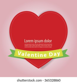 Vintage heart and ribbon Valentines day vector format