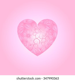 Vintage heart symbol of love valentine's day pink