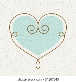 Vintage Heart Vector Illustration As Design Element. Eps 10.