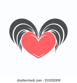 vintage heart vector tatoo illustration