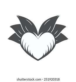 vintage heart vector tatoo illustration