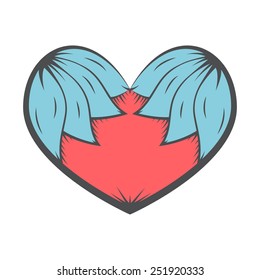 vintage heart vector tatoo illustration