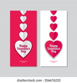 Vintage hearts cards set. Valentine's Day invitation card design. Happy Valentine's Day greetings templates.