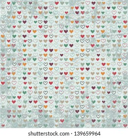 Vintage hearts paper texture