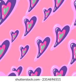 Vintage Herzen nahtlose Muster. 14. Februar Tapete. Valentinstag-Hintergrund. Design für Stoff, Stoffdruck, Verpackungspapier, Deckel, Plakat. Vektorgrafik