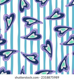Vintage hearts seamless pattern. 14 february wallpaper. Valentine's Day backdrop. Design for fabric, textile print, wrapping paper, cover, poster. Vector illustration