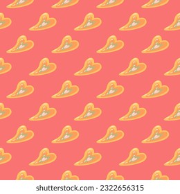 Vintage hearts seamless pattern. 14 february wallpaper. Valentine's Day backdrop. Design for fabric, textile print, wrapping paper, cover, poster. Vector illustration