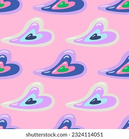 Vintage hearts seamless pattern. 14 february wallpaper. Valentine's Day backdrop. Design for fabric, textile print, wrapping paper, cover, poster. Vector illustration