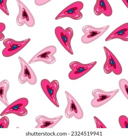 Vintage hearts seamless pattern. 14 february wallpaper. Valentine's Day backdrop. Design for fabric, textile print, wrapping paper, cover, poster. Vector illustration