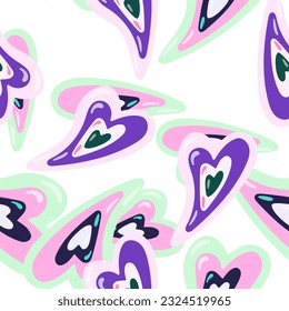 Vintage hearts seamless pattern. 14 february wallpaper. Valentine's Day backdrop. Design for fabric, textile print, wrapping paper, cover, poster. Vector illustration