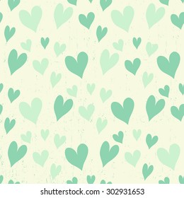 Vintage hearts seamless pattern. Fresh and modern colors.