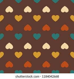 Vintage hearts seamless pattern, vector illustration