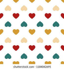 Vintage hearts seamless pattern, vector illustration
