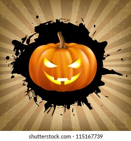 Vintage Helloween Poster With Blob, Vector Illustration