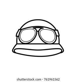 vintage helmet icon outline