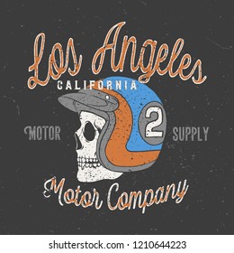 vintage helmet skull illustration print design