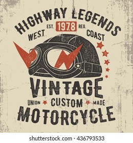 vintage helmet tee print design