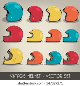 Vintage Helmet Vector Set