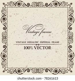 Vintage heraldic imperial frame grunge background vector book