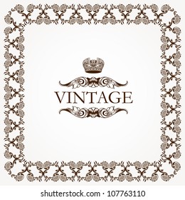 Vintage heraldic imperial frame. Vector illustration
