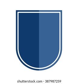 Vintage heraldic shield shape icon flat style design on white background. Vector.