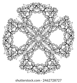 vintage heraldic vector solid color frame in clover leaf shape mandala