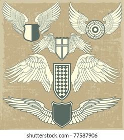 Vintage heraldic wings