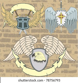 Vintage heraldic wings