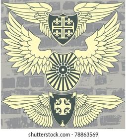 Vintage heraldic wings