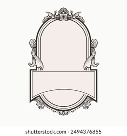 Vintage heraldric frame in Victorian style
