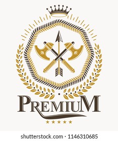 Vintage heraldry design template, vector emblem.
