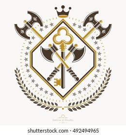 Vintage heraldry design template, vector emblem.