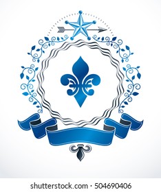 Vintage heraldry design template, vector emblem.