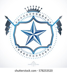 Vintage heraldry design template, vector emblem.