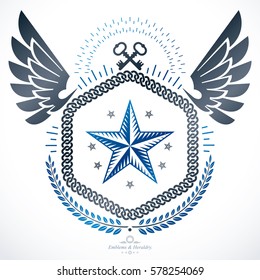 Vintage heraldry design template, vector emblem.