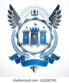 Vintage heraldry design template, vector emblem.
