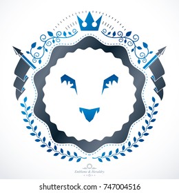 Vintage heraldry design template, vector emblem.
