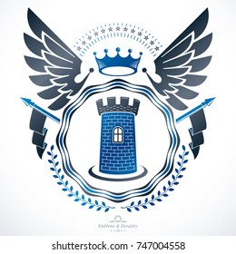 Vintage heraldry design template, vector emblem.